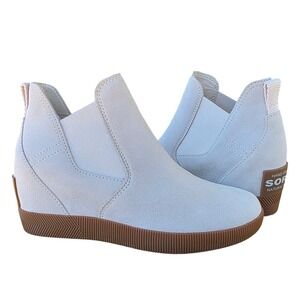 Sorel Out N About Wedge Slip-On Waterproof Suede Women's 7.5 Chalk